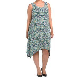 Lucky Brand Womens Dress Size 2X Boho Asymmetrical Flowy Casual Peasant Hippie